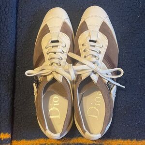 Dior Two-Tone Brown and Cream Sneakers